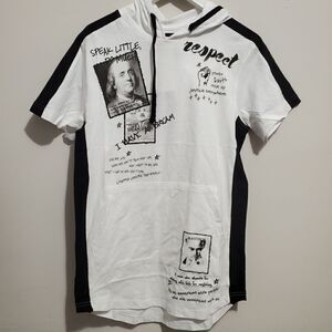 Rebel minds Mens Sz Small Malcolm x Martin luther king hoodie S/S white